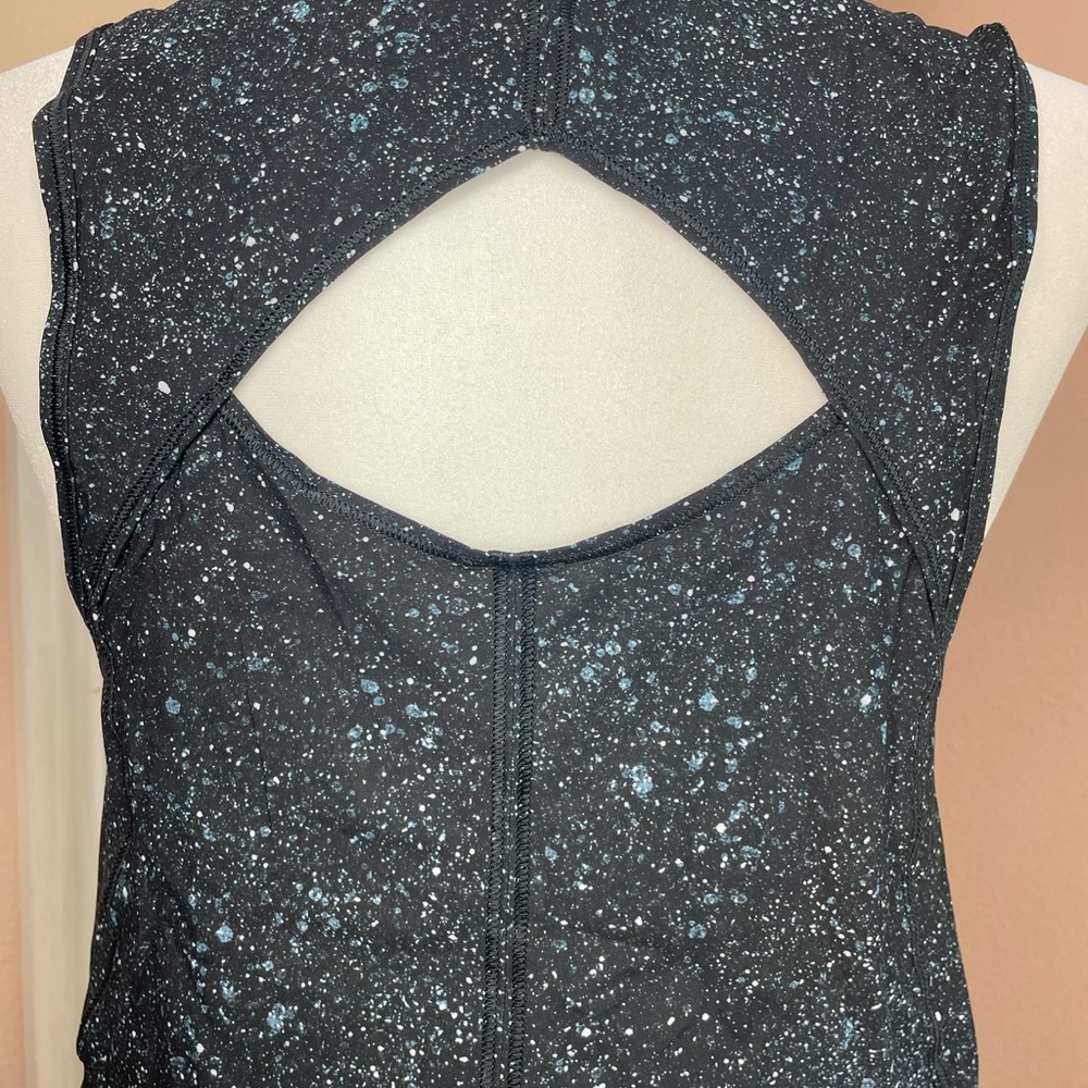 Lululemon Open Back Tank Top Galaxy Print Athletic Yoga Gym Black Size M - Picture 2 of 9
